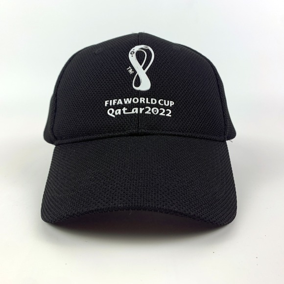 FIFA World Cup Qatar 2022 Hat Black Plastic Logo Official Licensed Classic Fit - Picture 1 of 15